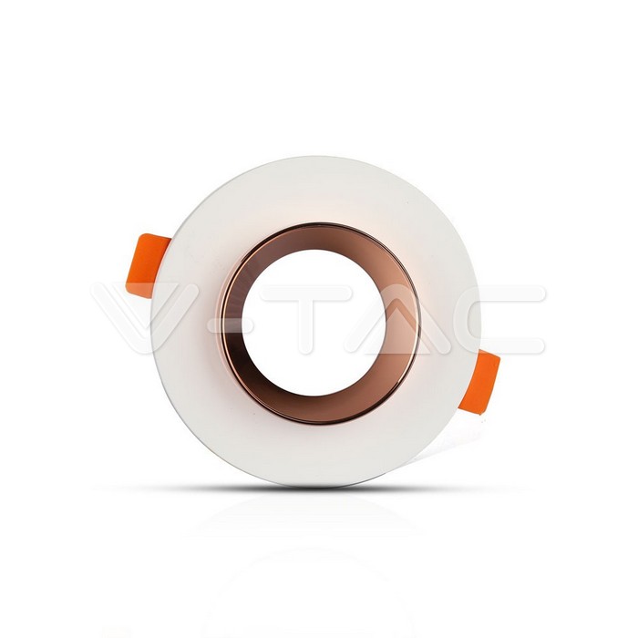 VT-862 GU10 Fitting Gypsum Metal White Plaster Recessed Light With Rose Gold Round