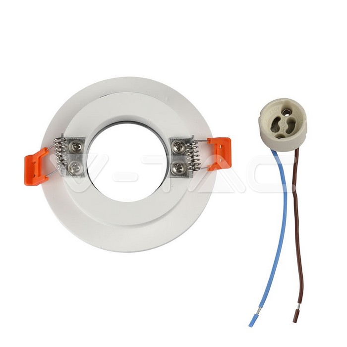 VT-862 GU10 Fitting Gypsum Metal White Plaster Recessed Light With Rose Gold Round