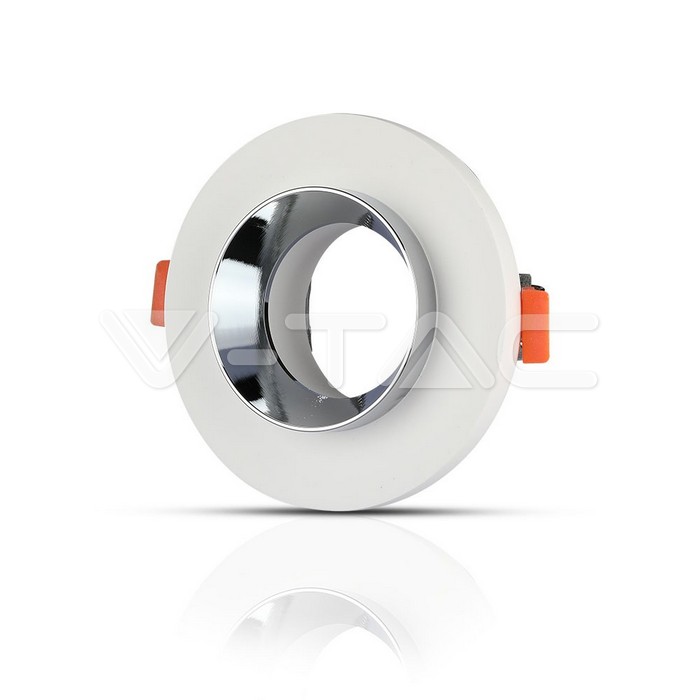 VT-862 GU10 Fitting Gypsum Metal Recessed Light With Chrome Bottom Round