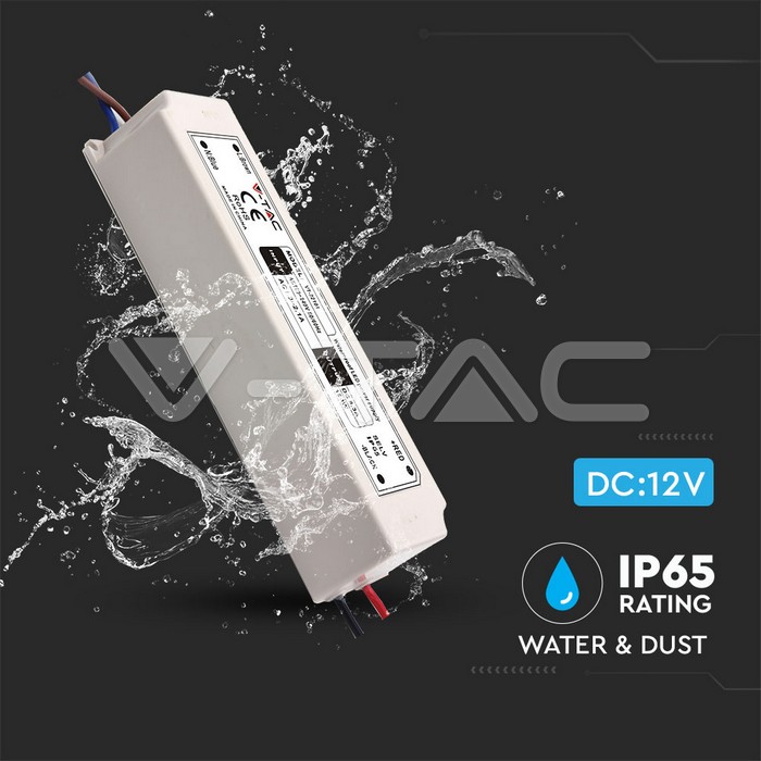 VT-22101 LED Plastic SLIM Power Supply - 100W 12V IP45