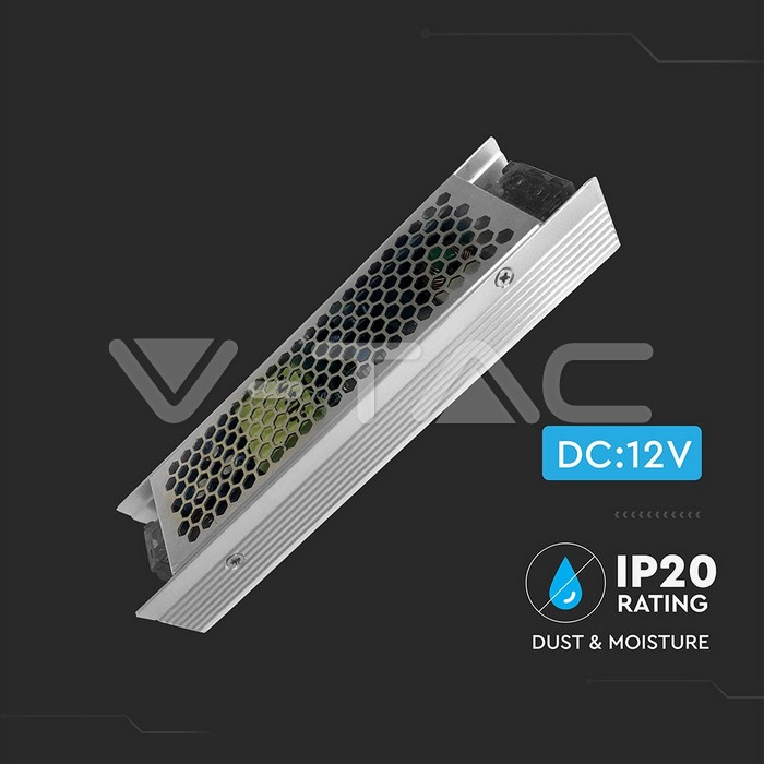 VT-20122 LED Slim Power Supply - 120W 12V 10A Metal