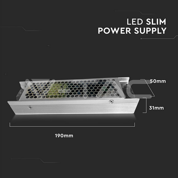 VT-20122 LED Slim Power Supply - 120W 12V 10A Metal