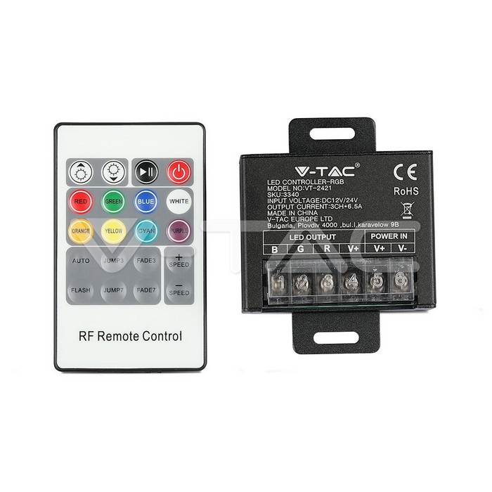 VT-2421 LED RGB Controller With 20 Key RF Remote Control Small