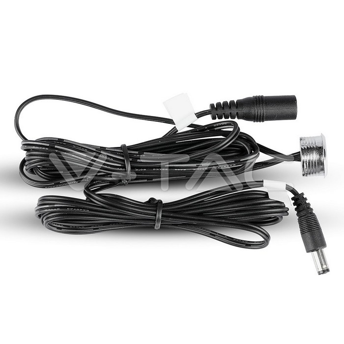 VT-2411 LED Touch Switch And Dimmer - Silver + Black Cable