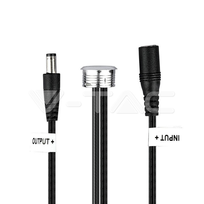 VT-2411 LED Touch Switch And Dimmer - Silver + Black Cable
