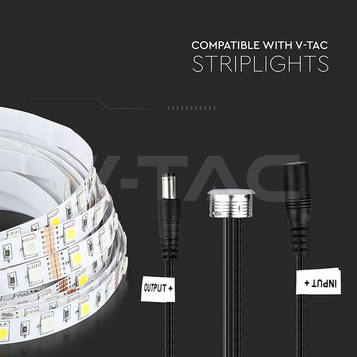 VT-2411 LED Touch Switch And Dimmer - Silver + Black Cable