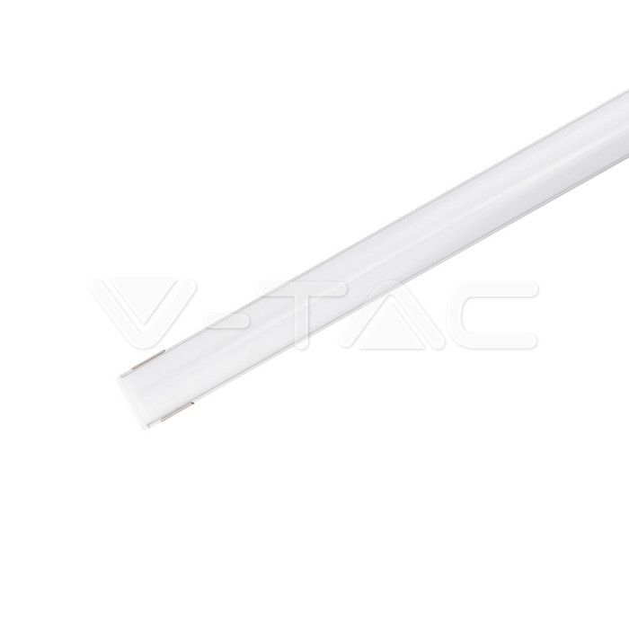 VT-8109 MOUNTING KIT WITH DIFFUSER FOR LED STRIP CORNER 2000X15.8X15.8MM SILVER