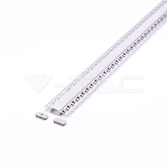 VT-8101 MOUNTING KIT WITH DIFFUSER FOR LED STRIP RECESSED 2000x61.5x14MM SILVER