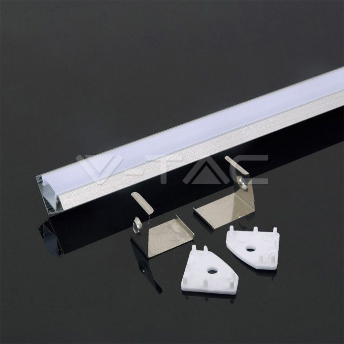 VT-8109-W LED STRIP MOUNTING KIT WITH DIFFUSER 2000*19*19MM WHITE HOUSING