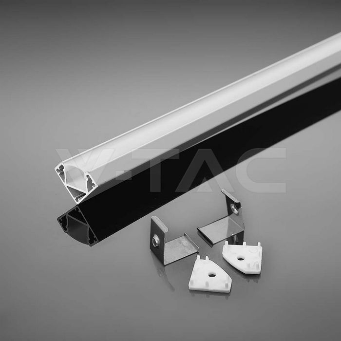 VT-8109-W LED STRIP MOUNTING KIT WITH DIFFUSER 2000*19*19MM WHITE HOUSING