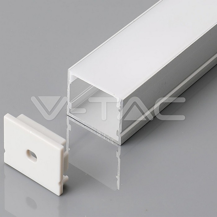 VT-8116 LED STRIP MOUNTING KIT WITH DIFFUSER 2000*30*20MM MILKY