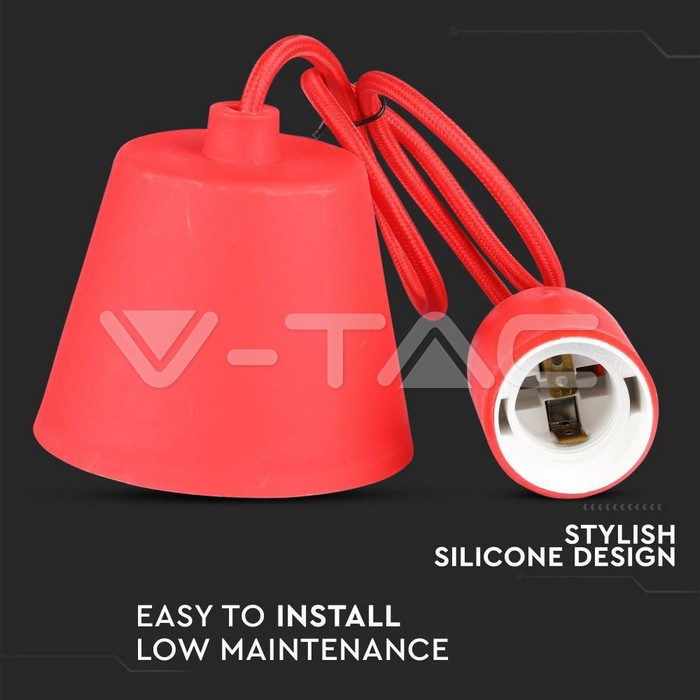 VT-7228 E27 Pendant Holder Red Body