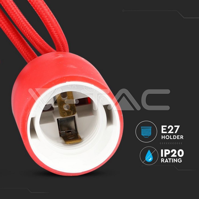 VT-7228 E27 Pendant Holder Red Body