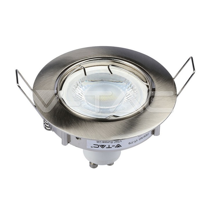 VT-779RD GU10 Fitting Round Movable Satin Nickel