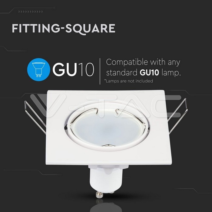 VT-779SQ GU10 Fitting Square Movable White