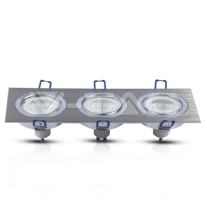 VT-784SQ 3*GU10 Fitting Square Aluminium Brush