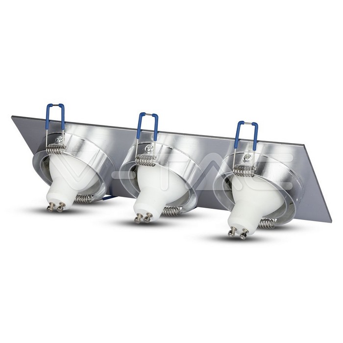 VT-784SQ 3*GU10 Fitting Square Aluminium Brush