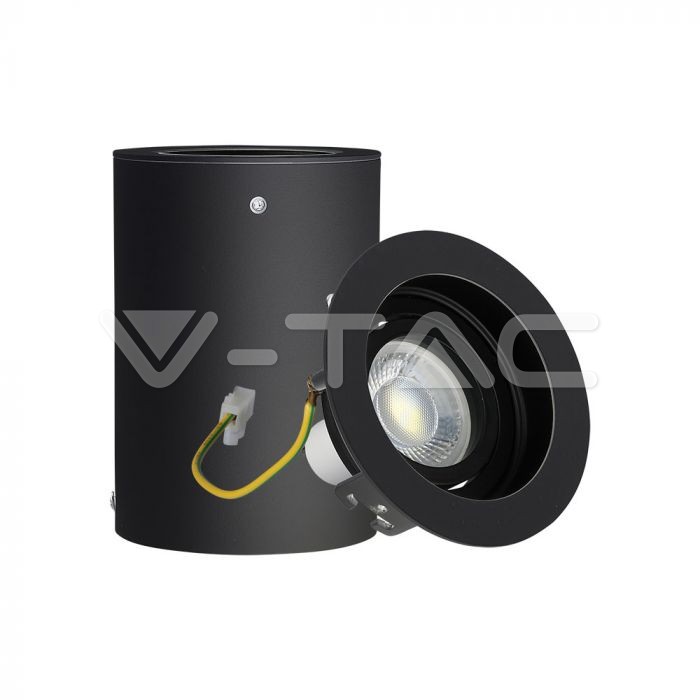 VT-796 GU10 Fitting Surface Round Black