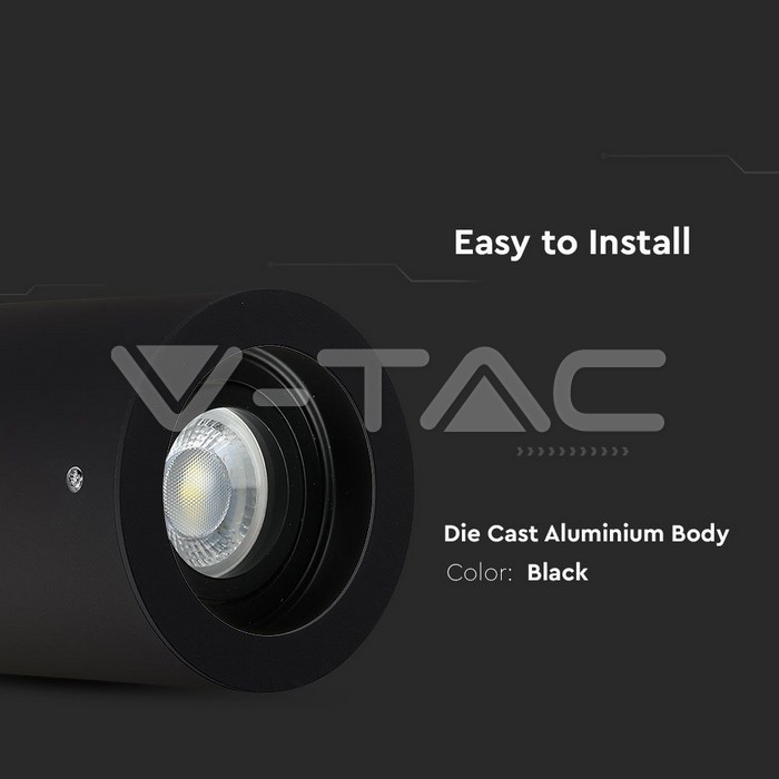 VT-796 GU10 Fitting Surface Round Black