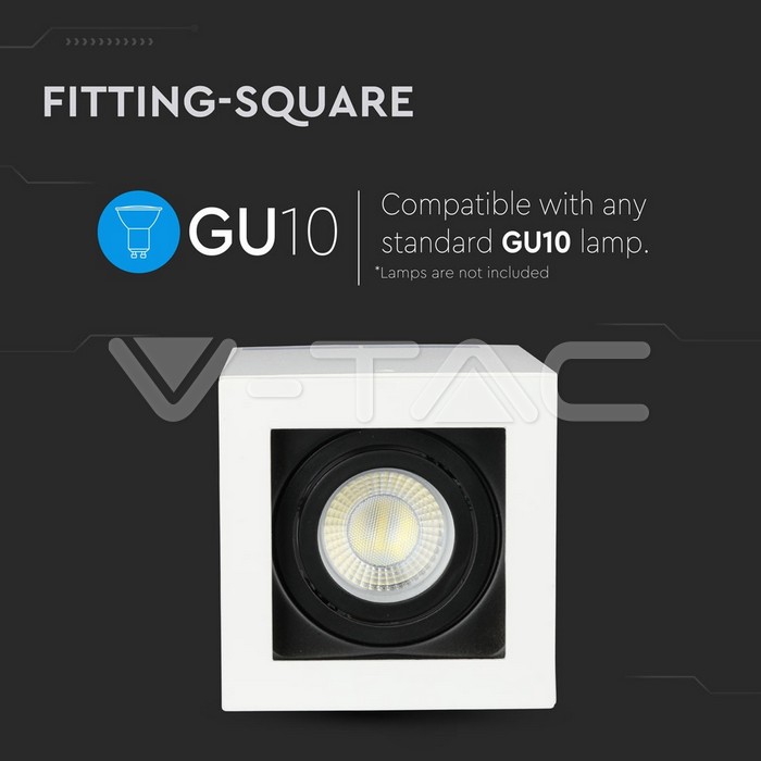 VT-797 GU10 Fitting Surface Square White