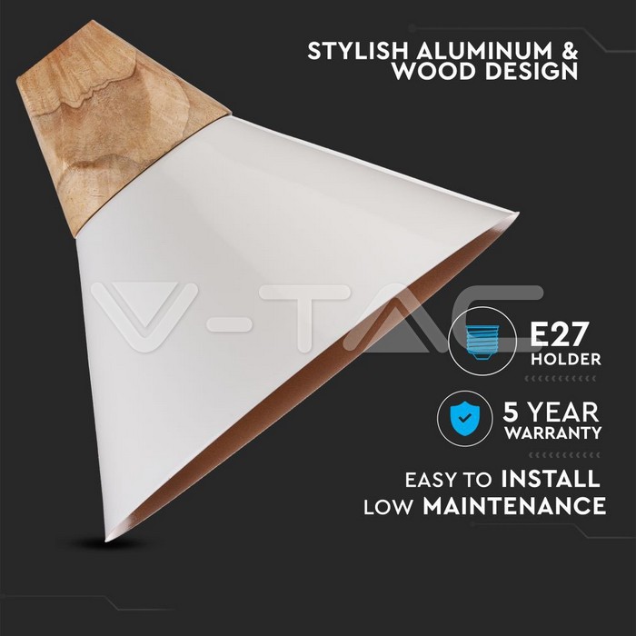 VT-7425 Aluminium Pendant Light White