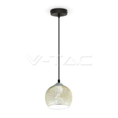 VT-7015 3D Glass Pendant Light With White Canopy