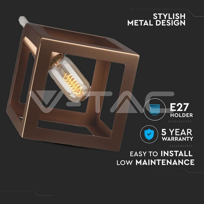 VT-7161 CHAMPAGNE GOLD PENDANT LIGHT WITH GOLD CANOPY-E27