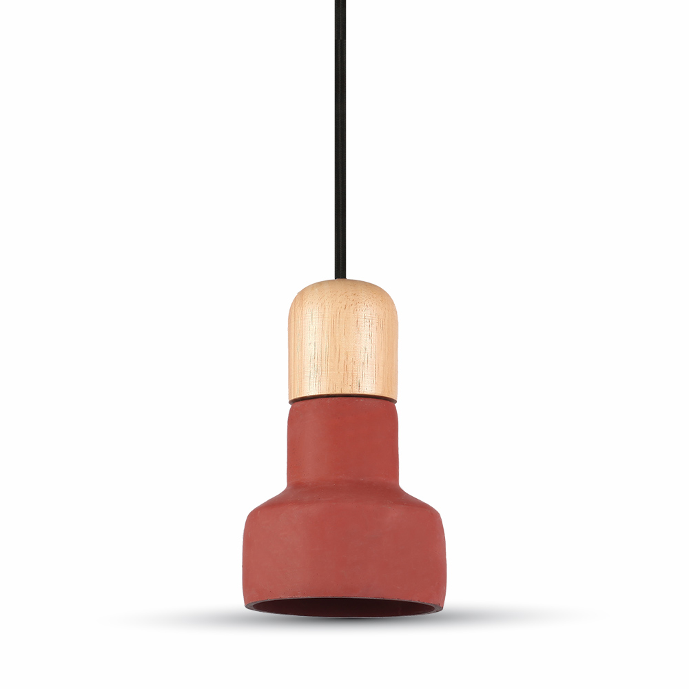 VT-7125 CONCRETE+WOOD PENDANT LIGHT-RED D:125