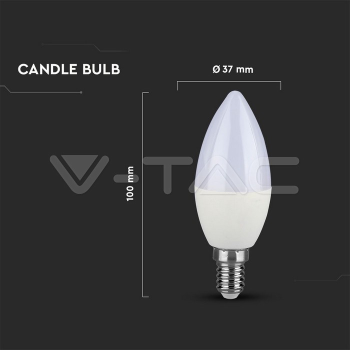 VT-1855 LED Bulb - 5.5W E14 Candle 4000K