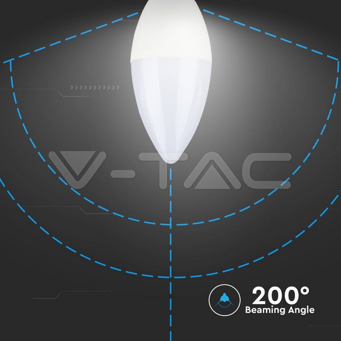 VT-1855 LED Bulb - 6W E14 Candle 4500K