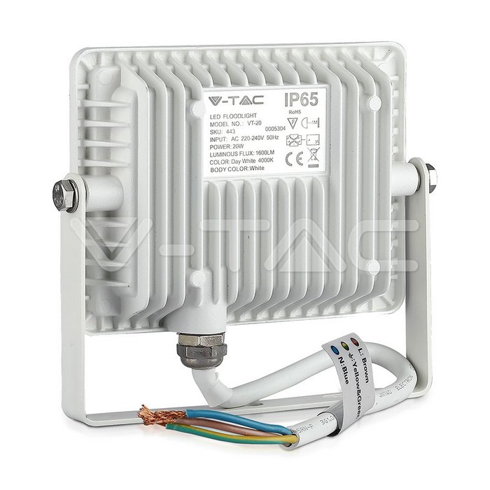 VT-20 20W LED Floodlight SMD SAMSUNG CHIP White Body 6400K