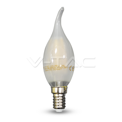 VT-1937 4W FROST CANDLE FLAME FILAMENT BULB 6400K E14