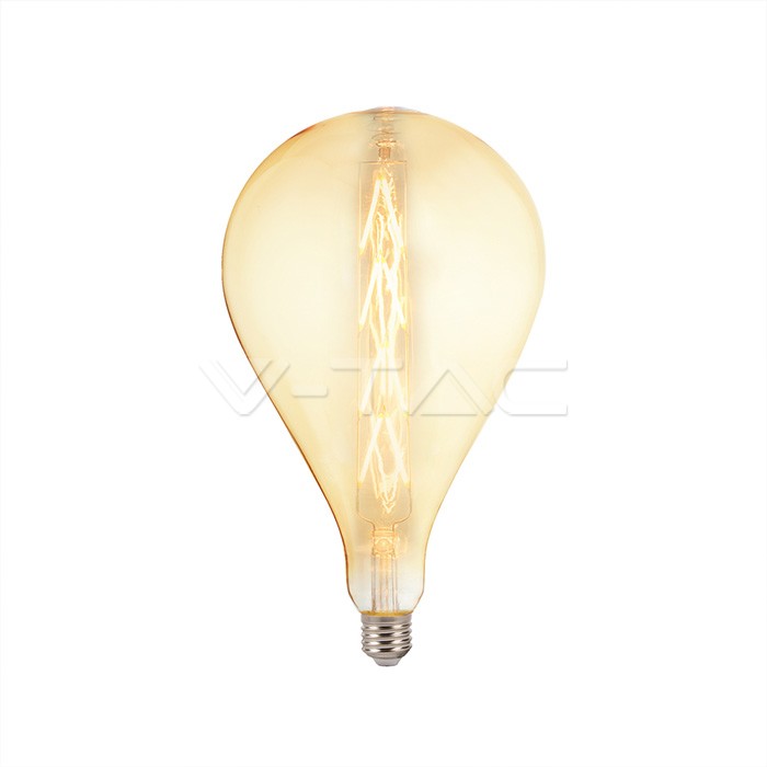 VT-2159 LED Bulb - 8W E27 G165 Amber Glass Dimmable 2200K