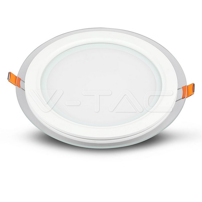 VT-1881G 18W LED Panel Downlight Glass - Round 6400K