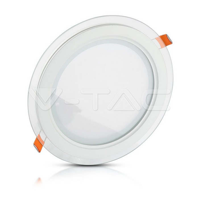 VT-1881G 18W LED Panel Downlight Glass - Round 6400K