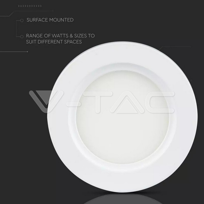 VT-1415RD 15W LED Surface Panel Downlight - Round 6000K
