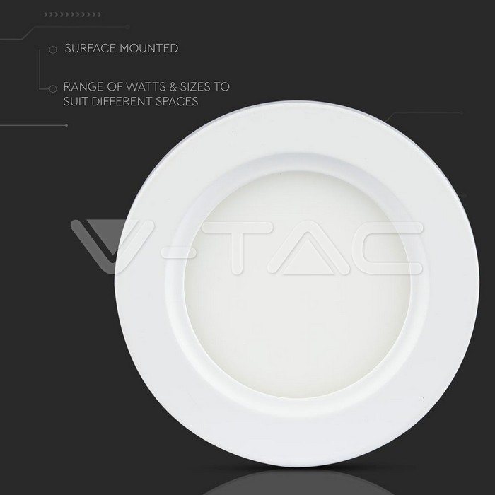 VT-1422RD 22W LED Surface Panel Downlight - Round 6000K