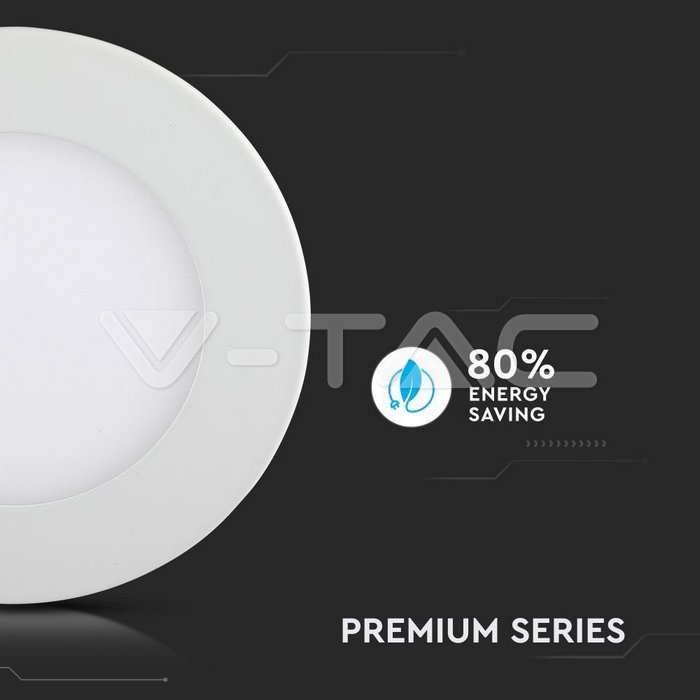 VT-1207 12W LED Premium Panel Downlight - Round 4000K
