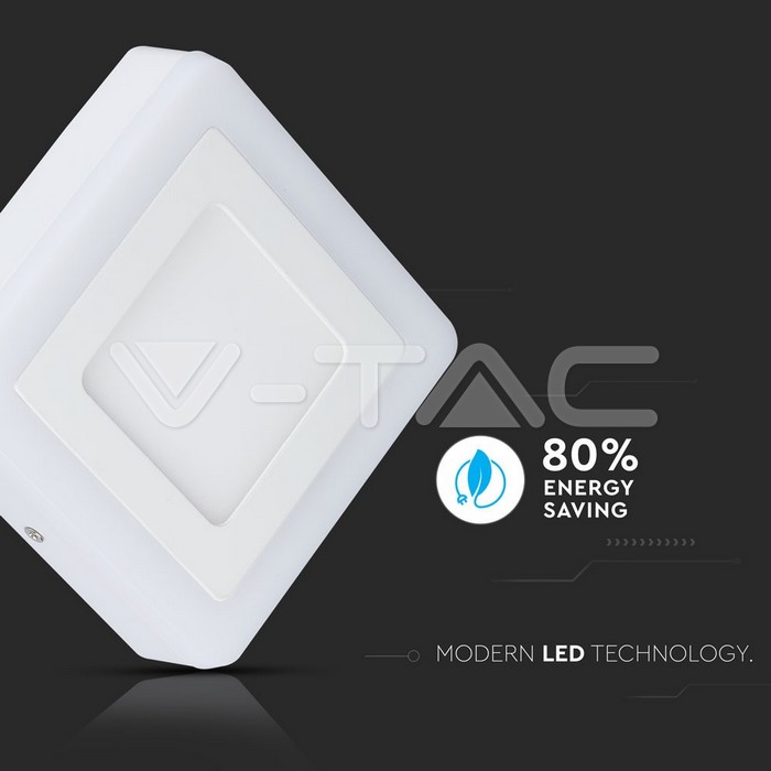 VT-809 6W+2W LED Surface Panel Downlight - Round 4500K EMC+CR80