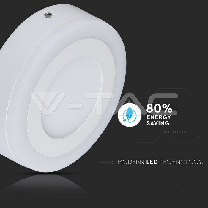 VT-1509 12W+3W LED Surface Panel Downlight - Round 4500K EMC+CR80