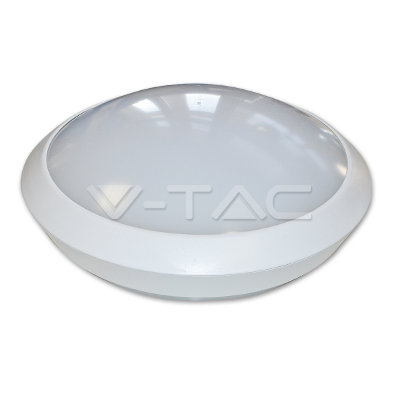 VT-8015 12W Dome Light Fitting White Body Round 6000K IP65