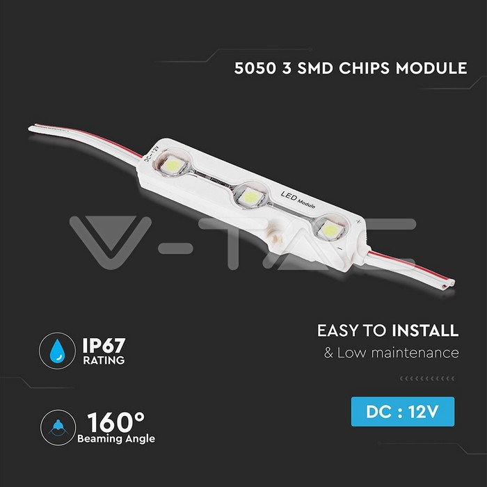 VT-50503 LED Module 3SMD Chips SMD5050 6000K IP67