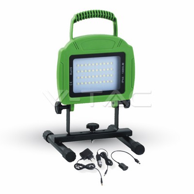 VT-4822 20W LED Rechargable Floodlight Green Body SMD 6000K