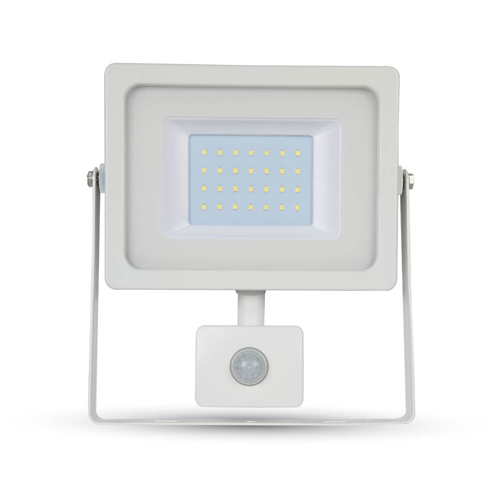 VT-4933 30W LED Sensor Floodlight White Body SMD 6400K