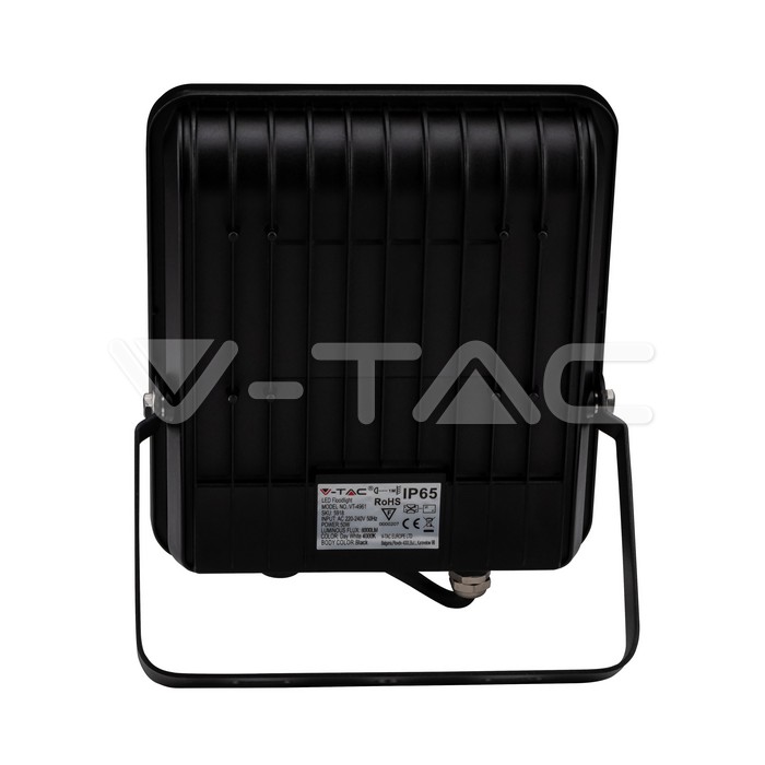 VT-4961 50W 160LM/WATT-NEW FLOODLIGHT-BLACK BODY-4000K