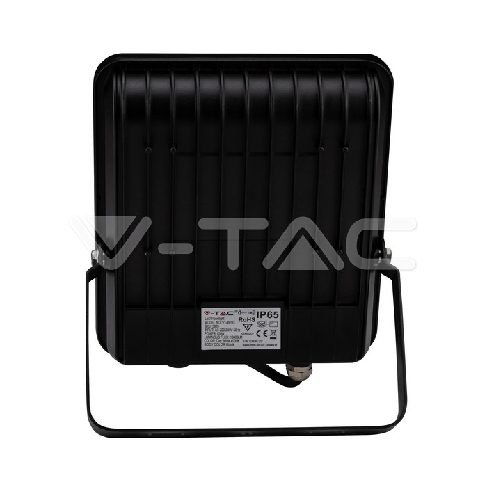 VT-49161 100W 160LM/WATT-NEW FLOODLIGHT-BLACK BODY-4000K