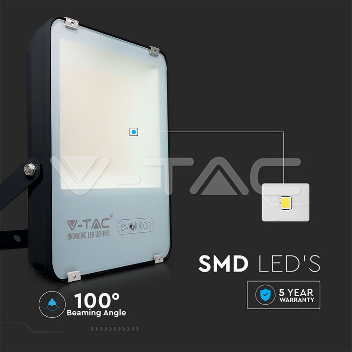 VT-49161 100W 160LM/WATT-NEW FLOODLIGHT-BLACK BODY-6400K