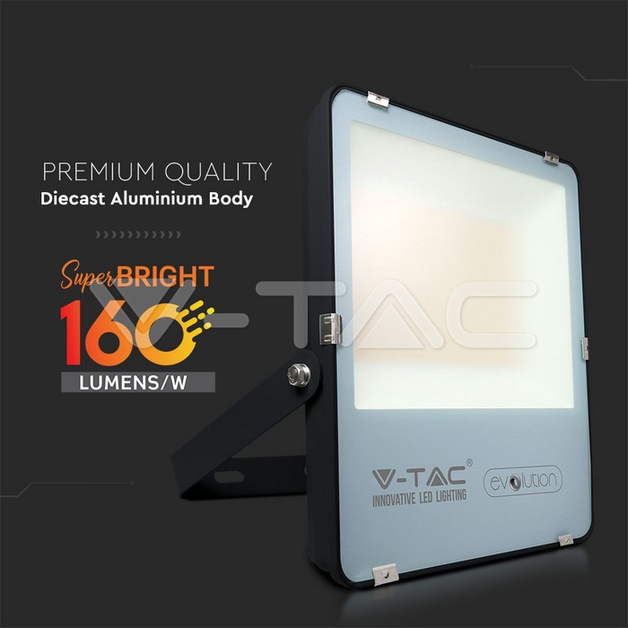 VT-49261 200W LED Floodlight Black Body 6400K 160 lm/W