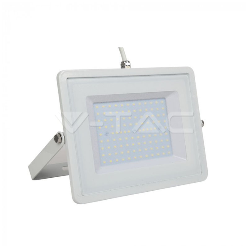 VT-49101 100W LED Floodlight White Body SMD 3000K White Cable