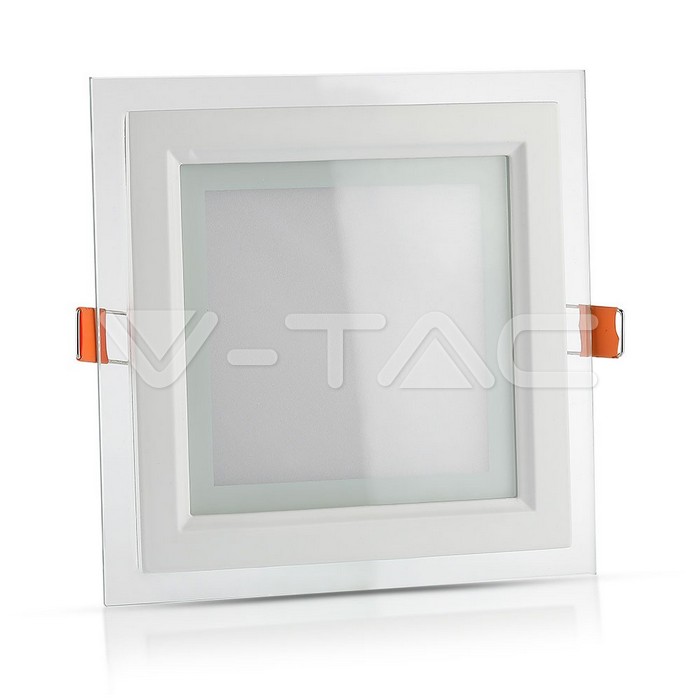 VT-1202G SQ 12W GLASS LED PANELS COLORCODE:4000K SQUARE